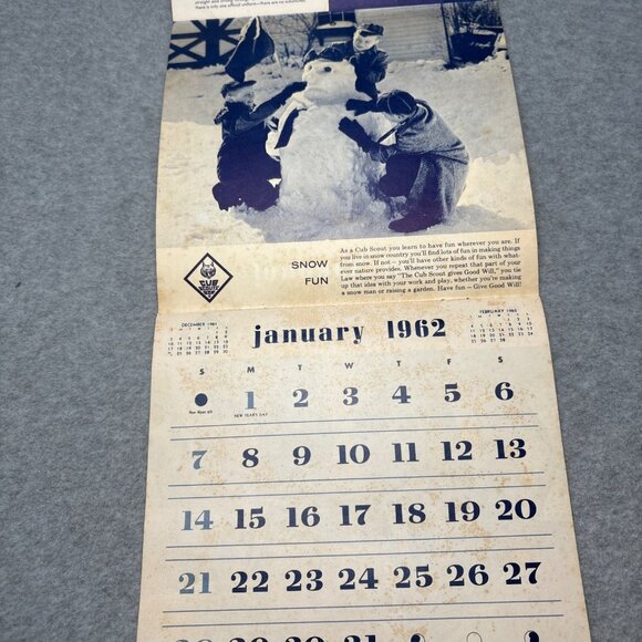 Vintage 1962 Boy Cub Scout Calendar 7.5"x7" - Picture 5 of 11